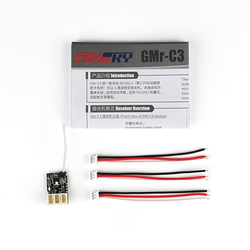 Flysky GMr-C3 2.4GHz ISM AFHDS 3 Single Antenna PWM Micro Receiver | 3-channel Micro Receiver For Micro/Mini Cars