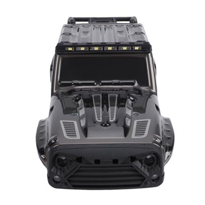 RC Car Body Shell, Polycarbonate Replacement Cover with LED Roof Lights, 27 X 10 X 9 Cm, Pressure Printed Truck Body for 1:16 Scale SCY16103PRO Off Road Racing (Gray) - color: Gray