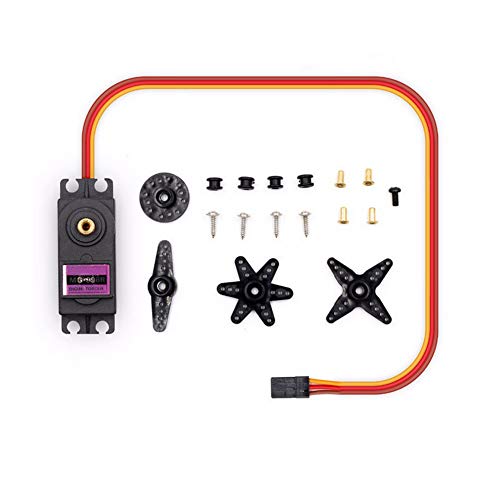 Treedix 2 pcs MG996R Servo Motor Metal Gear High-Torque Servo Motor for Smart Car Robot Boat RC Helicopter Mechanical arm Fittings(Control Angle 360)