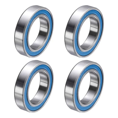 uxcell 4 Pcs 6804-2RS Deep Groove Micro Bearing, 20x32x7mm Double Rubber Sealed Chrome Steel Small Bearings (ABEC5, Z4 Low Noise) - size: 6804-2RS