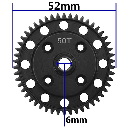 Steel 50T Spur Gear Main Transmission Gear Compatible with Arrma 1/8 Kraton Talion Senton Outcast Notorious 1/7 Infraction Limitless RC Car