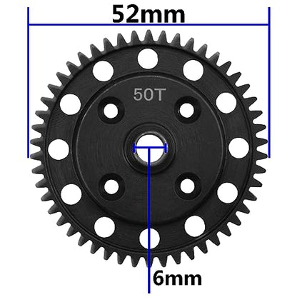 Steel 50T Spur Gear Main Transmission Gear Compatible with Arrma 1/8 Kraton Talion Senton Outcast Notorious 1/7 Infraction Limitless RC Car