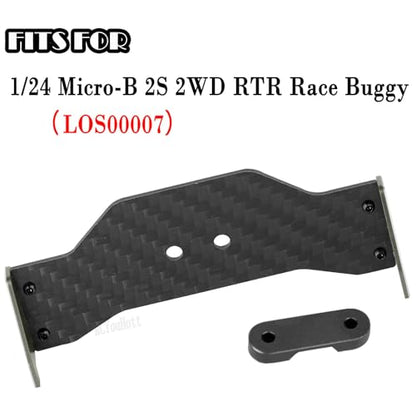 RC Carbon Fiber Tail Wing/Aluminum Wing Mount Upgrade Parts for 1/24 Micro-B 2S 2WD RTR Race Buggy（LOS00007,Titanium(LOS-1771,LOS-1770) - color: Titanium-(upgrades Part）