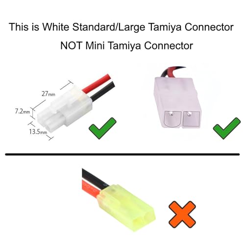RC Battery Charger for 9.6V (8S) NiMH/NiCd Battery Packs, 250mA AC Plug Charger with Standard Tamiya Connector for RC Hobbies Airsoft Guns RC Cars RC Airplanes