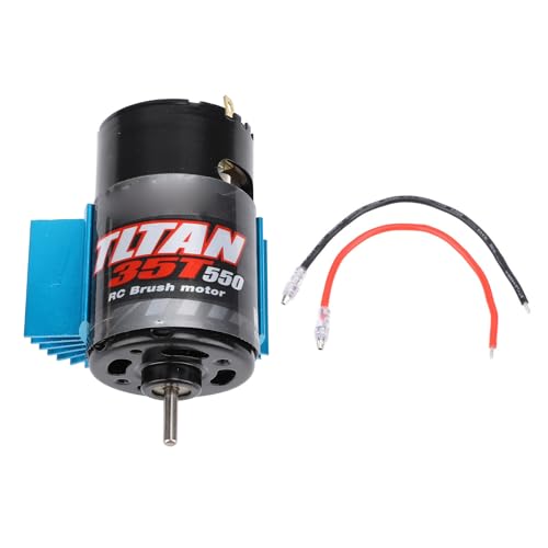 Alomejor 550 RC Car Motor, Brushed Motor with Cooling Fan and Heat Sink for Axial SCX10 HPI JL 90046 Slash 1:10 RC Crawler (35T) - size: 35T