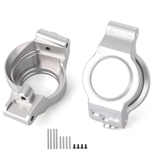 Unbreakable 7075 Aluminum Caster Blocks C-Hubs for Traxxas X-MAXX 8S, L&R C Hub Carrier Front Suspension Knuckle Mount Upgrade, CNC 7075 Alum., Replacement for Traxxas 7732 7832, Silver Finish - style: C-Hubs