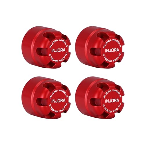 INJORA M2.5 Wheel Lock Nuts with Aluminum Cap for 1/18 RC Crawlers Upgrade(Red) - color: Red