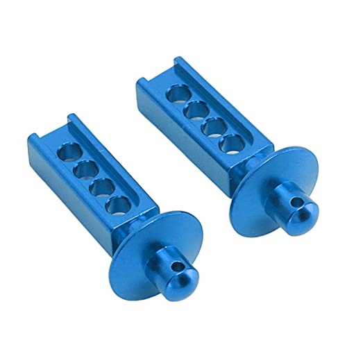 2Pcs Rc Body Post,Aluminum Alloy Rc Body Mount Post Rc Car Shell Column for Mini E Mini Slash 1/16 Rc Car(Blue) Car Model Accessory - color: Blue