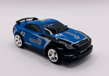 Mini RC 1:58 Scale Small Pocket Portable Micro Racing Car Can Miniature Coke Can Upgraded 2.4G Wireless Radio Remote Control for Multi-Users (Qty. 1 = 1 Can) (Blue) - color: Blue