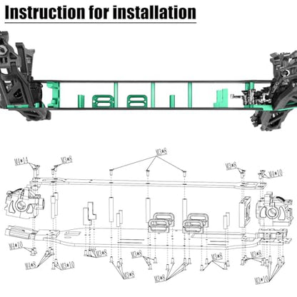 RC Upgrades Parts for 1/10 F0rd F15O Rapt0r R 101076-4,RC Carbon Fibre Chassis Protect Armor Skid Plate Guard Hops Up,Green - color: Green（for 1/10）
