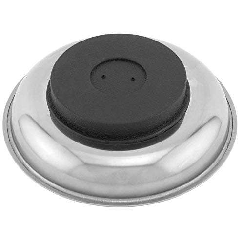 Edward Tools Round 6” Magnetic Tray - Magnetic Parts Tray for Screws, Nut, Bolts, Small Tools - Great for Mechanics, DIY - Heavy Duty Stainless Steel - Extra Strength Magnet