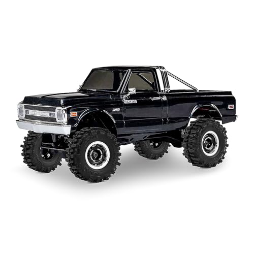 0.7" Aluminum Beadlock Wheels and Tires Set for 1/30 Axial SCX30 RC Crawler – Upgrade Parts (Black-296) - color: Black-296