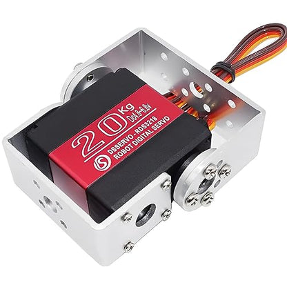 RDS3218 20KG Servo Motor 180° Waterproof Full Metal Gear Steering Digital Servo Metal Bracket Double Bearing with U Mounting Bracket for RC Car Robot DIY 1/8 1/10 (20KG 180°) - size: 20KG 180°