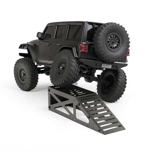 RC Crawler Ramp Obstacle for 1/18 1/24 RC Cars, Stainless Steel Rock Crawler Climbing Ramp Track Accessory with Hex Wrench (Black) - color: Black