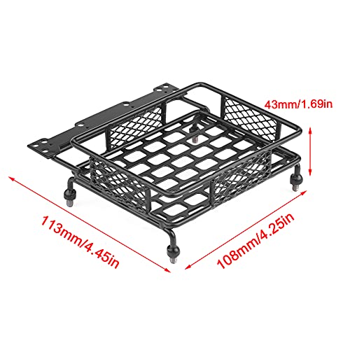 RC Roof Rack Luggage, Steel RC Luggage Carrier Tray Roof Rack Model Vehicle Parts Accessories for 1/10 RC Crawler Car (S) - size: Small