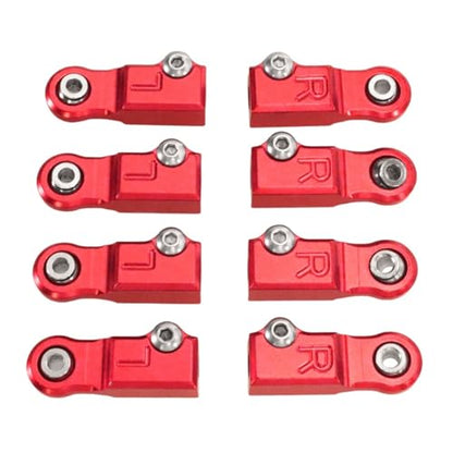 Metal Front and Rear Steering Link Rod Ends Compatible with MJX 1/10 10208 V2 V3 and 1/7 7303 7304 RC Cars, Upgrade Ball Joint Set(Red) - color: Red