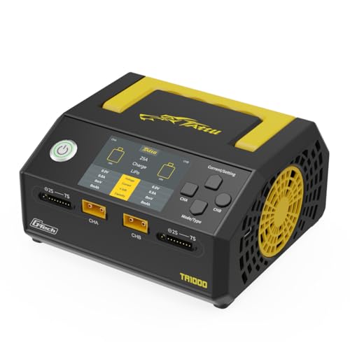 Tattu TA1000 G-Tech Series 1000W Dual-Channel Lipo Charger 25A*2 for 1S-7S Drone UAV Battery