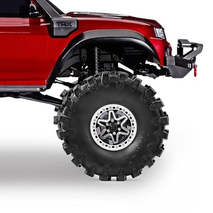 2.2" Beadlock Wheels and Tires 150mm (5.91in) for SCX10 RBX10 Wraith TRX4 1/10 RC Crawler Upgrade Parts (Black, 4pcs) - color: Black 2