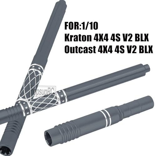 Upgrades Part Aluminum Center Slider Driveshafts Center Drive Shaft for 1/10 Kraton&Outcast 4X4 4S V2 BLX,Axles CVD Hops Up(Titanium) - color: Titanium(for 1/10)