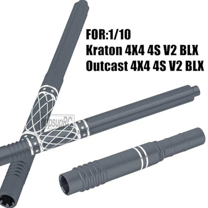 Upgrades Part Aluminum Center Slider Driveshafts Center Drive Shaft for 1/10 Kraton&Outcast 4X4 4S V2 BLX,Axles CVD Hops Up(Titanium) - color: Titanium(for 1/10)