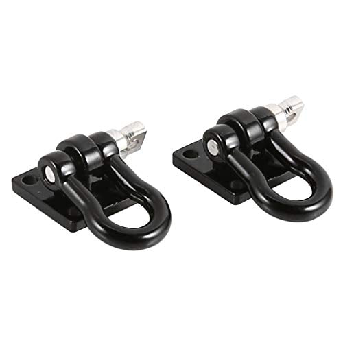 2 Pieces Trailer Towing Buckle RC Car Tow Hooks Accessory D Shackles Suitable for 1/10 RC Crawler Car Front Rear