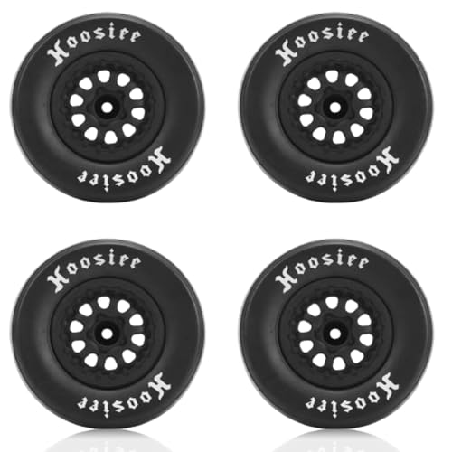 HERCHR 4Pcs RC Rubber Tires, Plastic Wheels Rim 12mm Hex Hub 102mm RC Tires, Strong Shock Absorption & Excellent Grip, Compatible with 1/10 Off Road Crawler Car Trucks Tyres Upgrade Parts