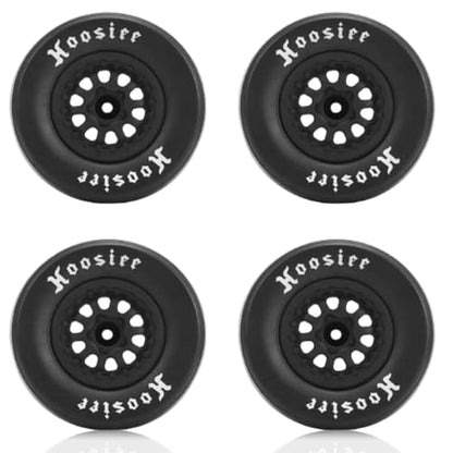 HERCHR 4Pcs RC Rubber Tires, Plastic Wheels Rim 12mm Hex Hub 102mm RC Tires, Strong Shock Absorption & Excellent Grip, Compatible with 1/10 Off Road Crawler Car Trucks Tyres Upgrade Parts