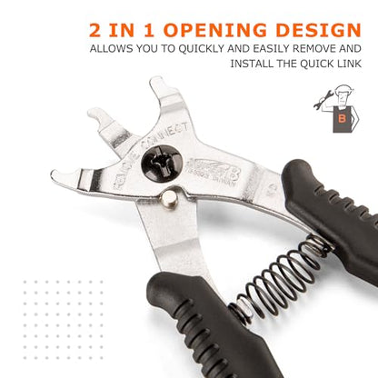 Super B Bike Master Link Pliers - 2 in 1 Bicycle Chain Tool for Quick Link Removal - Compatible with Shimano Sram KMC Chain (TB-3323)
