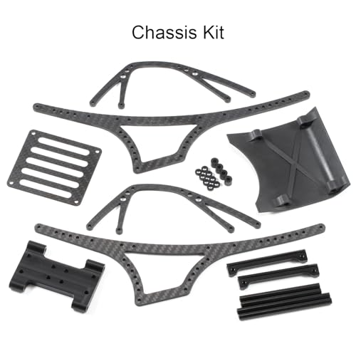 Carbon Fiber Sporty 2.2 Shafty Chassis Kit for Comp Rigs Built | With Carbon Electronics Tray, Delrin Skid, 3D Printed Roof Top, Multiple Shock and Suspension Mounting Locations