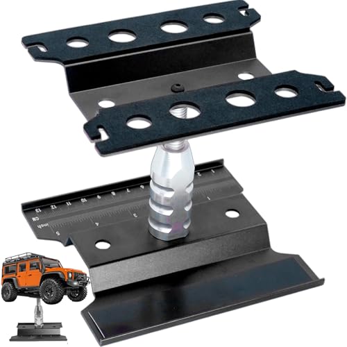 RC Car Repair Work Stand Lift Lower Adjustable Workstation Aluminum 360 Degree Rotation for 1/8 1/10 1/12 RC Car Traxxas Slash TRX4 Arrma Axial SCX10 Losi Redcat Wltoys RC Crawler Monster Truck Buggy - color: Lift Lower Black