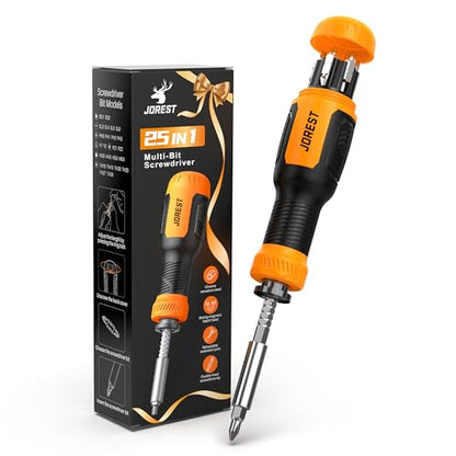 JOREST 25 in 1 Multi Screwdriver Set, Magnetic Screwdriver Multitool | Screw Driver with Torx, Flat Head, Phillips, Hex, Square, Portable Screwdriver All in One Tool Kit for Daily Repairs, Outdoor