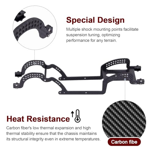 LCG Chassis Kit Carbon Fiber Frame with ECS securing Straps for 1/18 TRX4M Bronco Defender Crawler Car Upgrade Parts