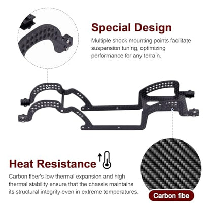 LCG Chassis Kit Carbon Fiber Frame with ECS securing Straps for 1/18 TRX4M Bronco Defender Crawler Car Upgrade Parts