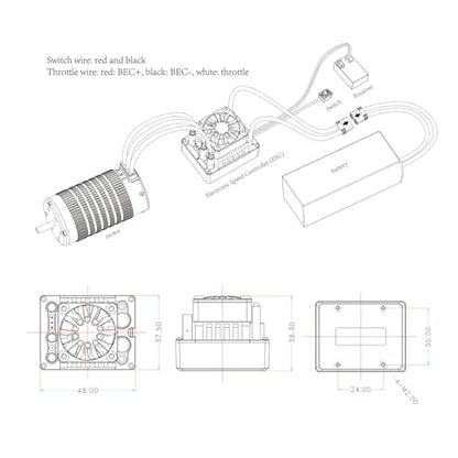 XC C12 Sensorless Brushless Motor ESC for RC Car, 2-3S Lipo,60A Continuous Current,4-6A、6.0/7.4V BEC,Applicable to 1/12 ON Road & Off Roads (XT60)