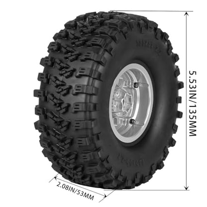 2.2 RC Wheels for 1/10 SCX10 90046 AXI03007 TRX4 TRX6 VS4-10 Gen7 Gen8 MST CFX D90,Aluminium RC Truck Tires Highway Tires 2.2" RC Wheels 2.2 Beadlock Wheel Rim RC Tires (135 * 55MM),Silver - color: Silver/4pcs
