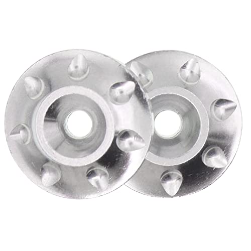 2PCS Metal Rear Wing Buttons Washer,Universal Rear Fixed Tail Protection Spacer/Gasket Compatible with 1/10 RC Off Road Short Truck Buggy Racing Car(Silver) - color: Silver