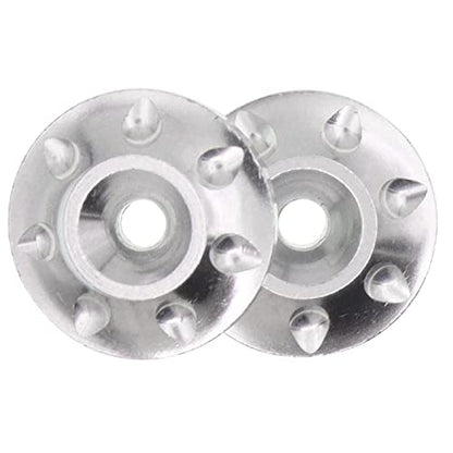 2PCS Metal Rear Wing Buttons Washer,Universal Rear Fixed Tail Protection Spacer/Gasket Compatible with 1/10 RC Off Road Short Truck Buggy Racing Car(Silver) - color: Silver
