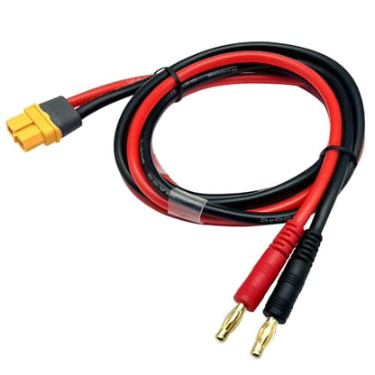XT60H (XT60 Upgarded Female Connector Plug to 4mm Banana Plugs Battery Charge Lead Adapter Cable 3FT/1M - style: XT60H Female Charge cable-3FT/1M