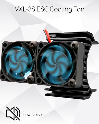 VXL-3s ESC Cooling Fan and Motor Cooling Fan Dual Fan Set | Compatible with Traxxas Slash 4x4 Stampede 4x4 Rustler 4x4 Hoss 4×4 Velineon VXL 3s Heat Sink, Black - color: Black ESC Cooling Fan and Motor Cooling Fan