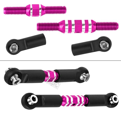 RC Aluminum Adjustable Turnbuckles Camber Links Toe Link Upgrades Part for 1/10 Senton/Granite/Vorteks 3S BLX(Mega 550).Alloy Adjustable Turnbuckles Hops Up.Pink(6PCS) - color: Pink(for 1/10)