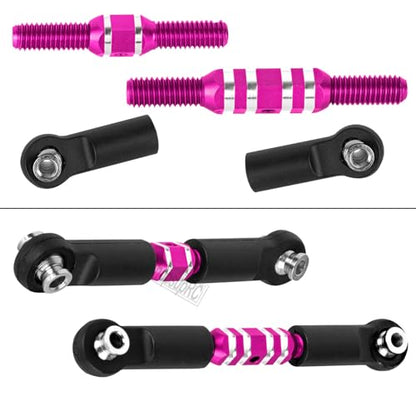 RC Aluminum Adjustable Turnbuckles Camber Links Toe Link Upgrades Part for 1/10 Senton/Granite/Vorteks 3S BLX(Mega 550).Alloy Adjustable Turnbuckles Hops Up.Pink(6PCS) - color: Pink(for 1/10)