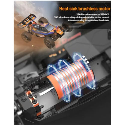 ZD Racing BX-12 1/12 Remote Control Off-Road Car Compatible with 3S Batteries, 2.4G Brushless 4WD 70KM/H RC Climbing Car Mini Electric RC Buggy Rock Crawler Toy Gift -RTR - style: ZD Racing BX-12 1/12, Orange