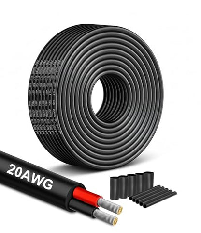 XINWANG 20AWG 2-Conductor Electrical Wire, UL2464, 32.81FT | 20AWG 2-core stranded tinned copper flexible wire, PVC insulated, UL2464; for LED strip, automotive, marine, outdoor - size: 20AWG-2C(2x0.52mm²)-10M