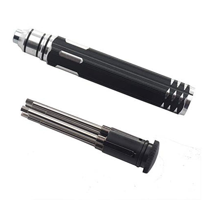 ShareGoo 8 in 1 Screwdriver Set Kit - Hex Nut Key Socket Repair Tool for RC Helicopter, Airplane, Drone, Car - H1.5, 2.0, 2.5, 3.0mm Hex, 4.0, 5.5mm Spanner Box, 0#, 1# Slot Screw Driver