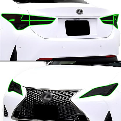 BOGAR TECH DESIGNS Full Headlight Taillight Tint Kit Compatible with Lexus RC 2019-2025, Dark Smoke - color: Dark Smoke, size: FULL TINT KIT