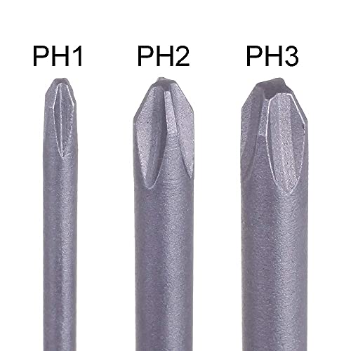 Rocaris 12 Pack 1/4 Inch Hex Shank Long Magnetic Screwdriver Bits Set | 4in Power Tools (Slotted+Cross Head) - size: 12Pcs(Slotted+Cross)