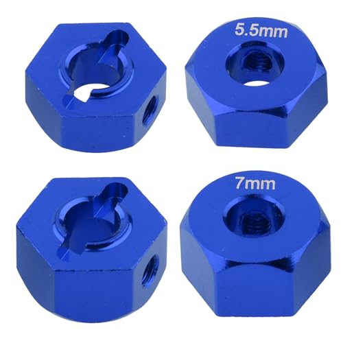 12mm Hex Wheel Hubs Aluminum Hex Adapte for 1/10 Traxxas Slash 2WD Rustler Stampede Replace 1654 3654 Upgrades(4PCS)