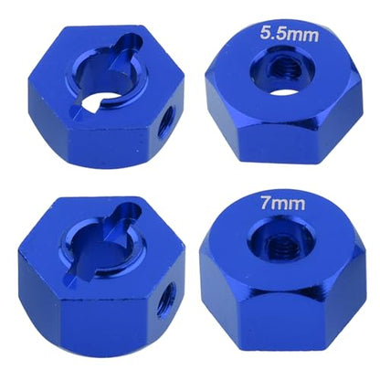 12mm Hex Wheel Hubs Aluminum Hex Adapte for 1/10 Traxxas Slash 2WD Rustler Stampede Replace 1654 3654 Upgrades(4PCS)