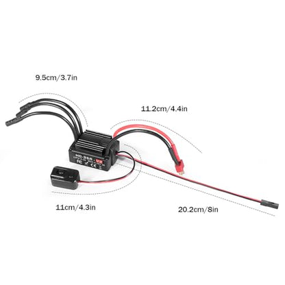 RiToEasysports Brushless ESC, Waterproof and Compatible for 1/10 RC Crawler Cars, Black T Plug Electronic Speed Controller for Off-Road Enthusiasts and Wet Terrain Crawling - color: Black T Plug