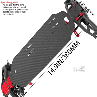 RC Upgrades Parts for 1/10 F0rd F15O Rapt0r R 101076-4,RC Carbon Fibre Chassis Protect Armor Skid Plate Guard Hops Up,Red - color: Red（for 1/10）